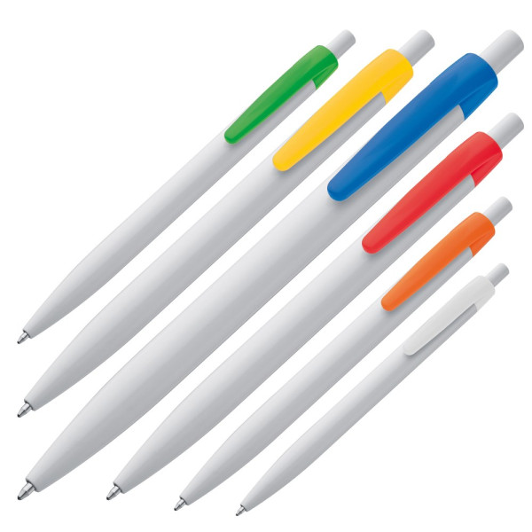 Kunststoffkugelschreiber mit farbigem Clip BERTA