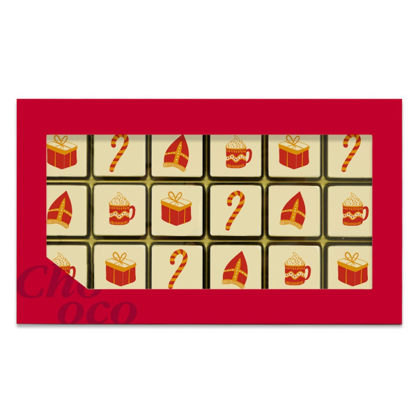 ChocoGiftbox mit 18 Schokoblöckchen 'Sinterklaas'