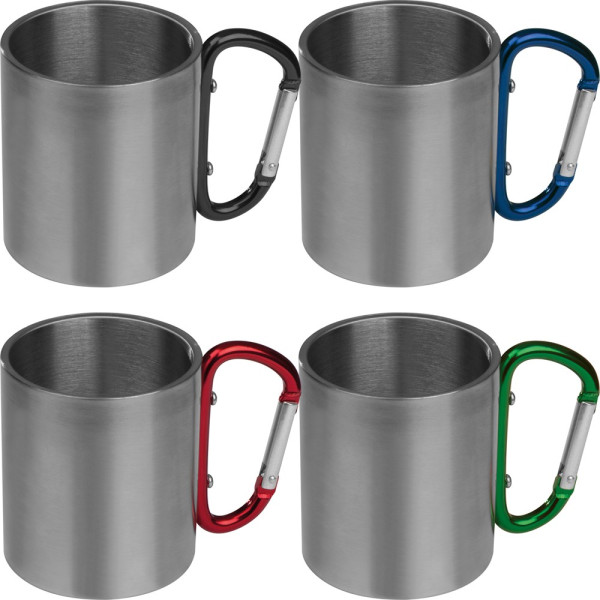 Tasse aus Metall mit Karabinerhaken, 200ml