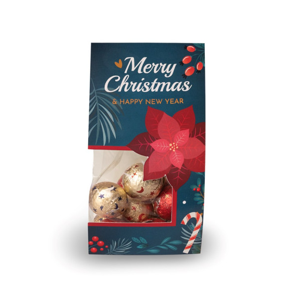 Schokoladen-Weihnachtskugeln in luxuriöser Geschenkverpackung (100 Gramm)