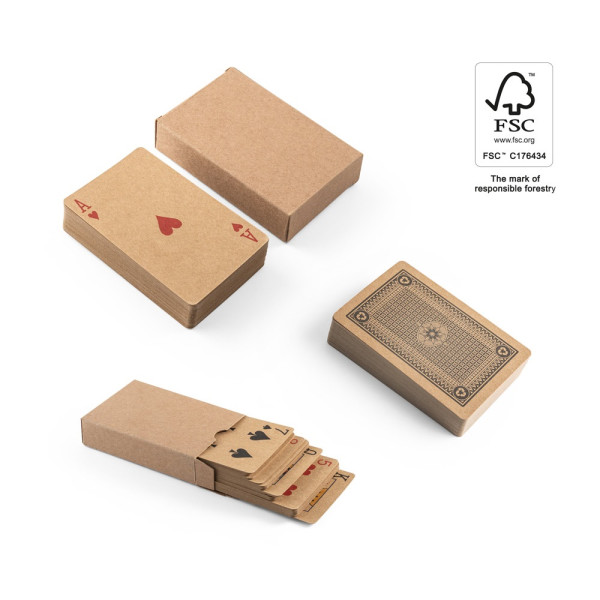 FISCHER. Ein Kartenspiel mit 54 klassischen Karten, aus Kraftpapier die aus FSC™-zertifiziertem Mate